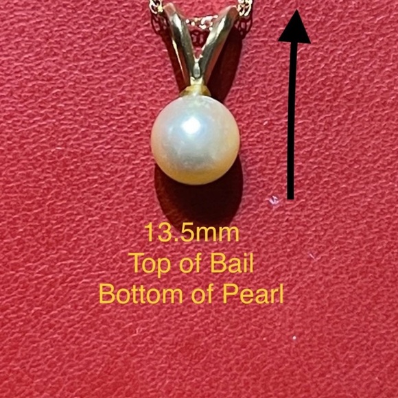 14k Pearl Pendant & chain - Picture 2 of 6